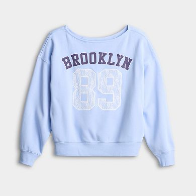 Juniors' JRS Graphic Off The Shoulder Top