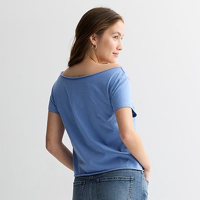 Juniors' Cinnamoroll Off The Shoulder Graphic Tee