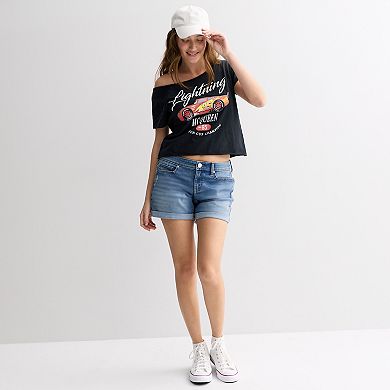 Juniors' Disney / Pixar's Cars Lightning McQueen Off The Shoulder Graphic Tee