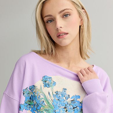 Juniors' JRS Graphic Off The Shoulder Top