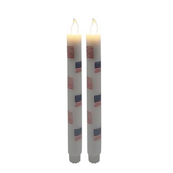 Americana Celebrate Together 2 pc Bow Taper Candle Set