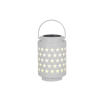 Celebrate Together™ Americana Metal Solar Lantern with White Stars Outdoor Decor