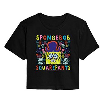 Juniors' The SpongeBob Movie: Search For SquarePants Cropped Tee