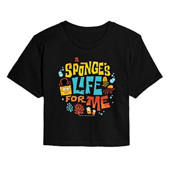 Juniors' The SpongeBob Movie: Search for SquarePants Sponge's Life For Me Cropped Tee