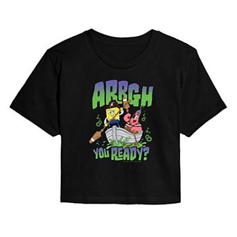 Juniors' The SpongeBob Movie: Search for SquarePants Arrgh You Ready Cropped Tee