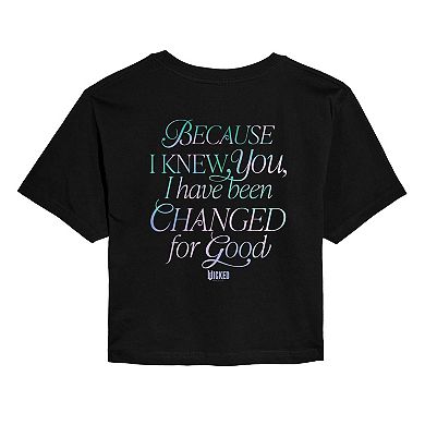Juniors' Wicked For Good Cropped Tee
