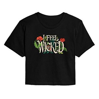 Juniors' Wicked For Good Elphaba I Feel Wicked Cropped Tee