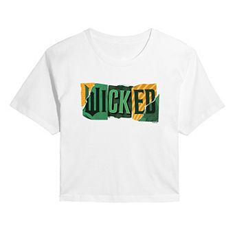 Juniors' Wicked For Good Ripped Cropped Tee