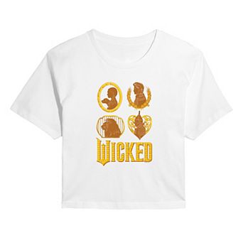 Juniors' Wicked For Good Oz Group Cropped Tee
