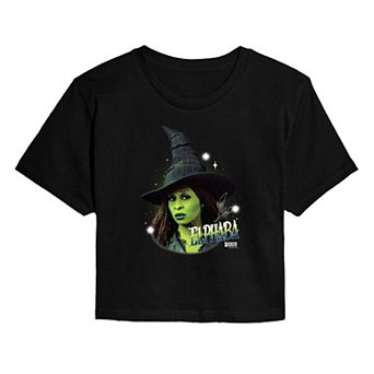 Juniors' Wicked For Good Elphaba Bootleg Cropped Tee
