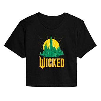 Juniors' Wicked For Good Cropped Tee