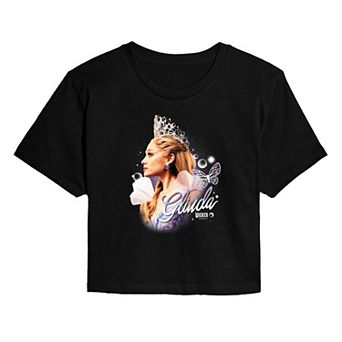 Juniors' Wicked For Good Glinda Bootleg Cropped Tee