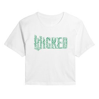 Juniors' Wicked For Good Logo Tree Branch Cropped Tee