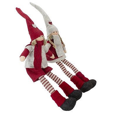 Northlight Plush Sitting Christmas Figures Set of 2