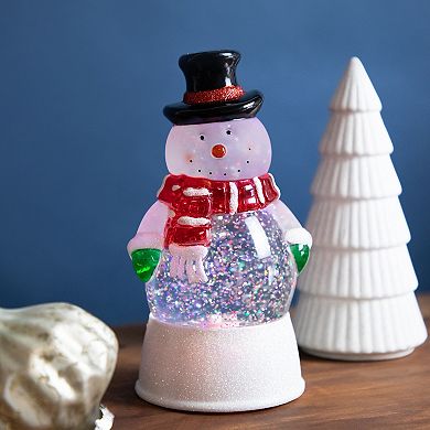 Northlight LED Lighted Color Changing Snowman Glittering Snow Dome Table Decor