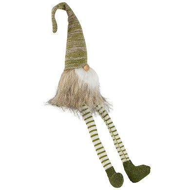 Northlight Sitting 29-in. Gnome with Knitted Hat & Dangling Legs Christmas Figure