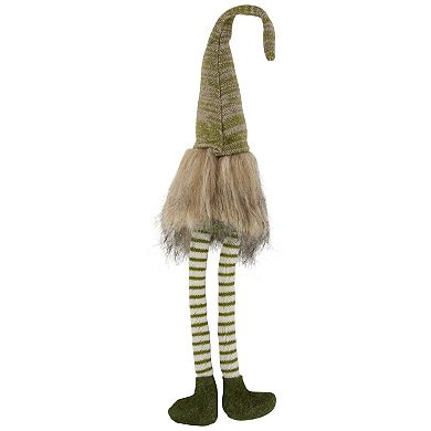 Northlight Sitting 29-in. Gnome with Knitted Hat & Dangling Legs Christmas Figure