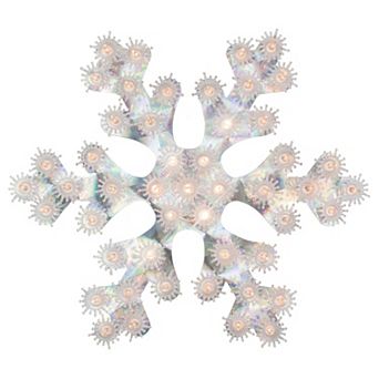 Northlight Lighted Holographic 12 in Snowflake Christmas Window Decoration