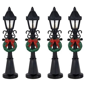 Northlight Set of 4 Lighted Street Lamps Christmas Village Display Pieces
