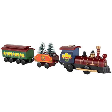 Northlight 9-pc. Animated Christmas Train Set with Frosted Pine Trees Table Decor