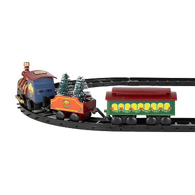 Northlight 9-pc. Animated Christmas Train Set with Frosted Pine Trees Table Decor