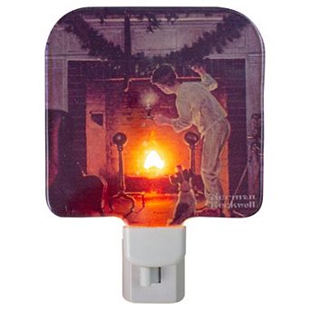 Northlight 6-Inch Norman Rockwell 'Is He Coming' Glass Christmas Night Light
