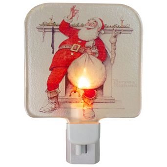 Northlight 6-Inch Norman Rockwell 'Filling The Stocking' Glass Night Light