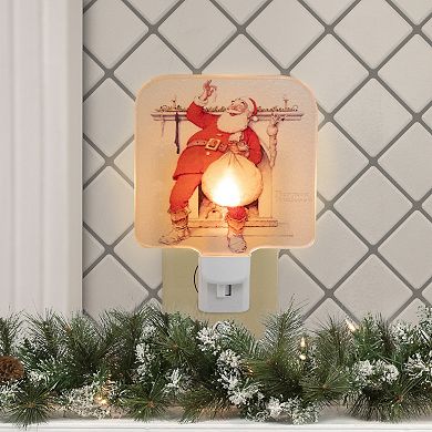 Northlight 6-Inch Norman Rockwell 'Filling The Stocking' Glass Night Light