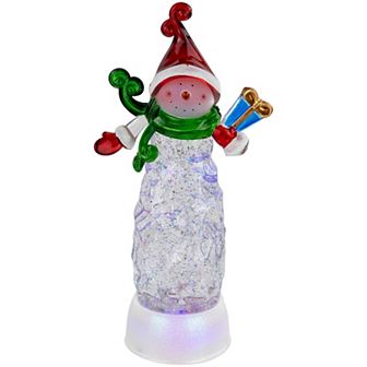 Northlight LED Lighted Acrylic Snowman Snow Globe 11.5 in Table Decor