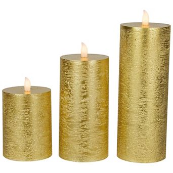 Northlight LED Flickering Flameless Pillar Candles Set of 3