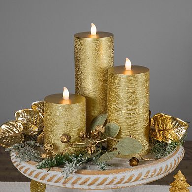 Northlight LED Flickering Flameless Pillar Candles Set of 3