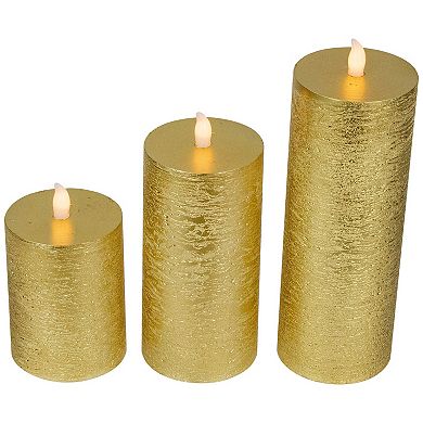 Northlight LED Flickering Flameless Pillar Candles Set of 3