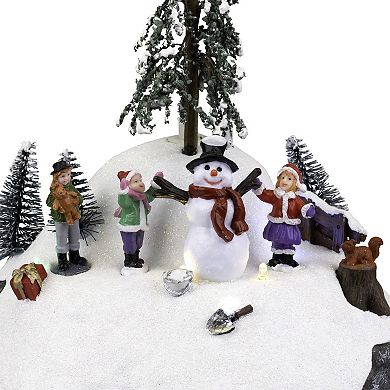 Northlight 13.5-Inch LED Lighted Musical Flying Santa Animated Christmas Village Display Table Décor