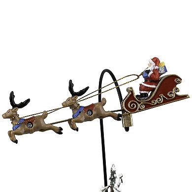 Northlight 13.5-Inch LED Lighted Musical Flying Santa Animated Christmas Village Display Table Décor