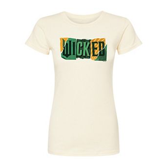 Juniors' Wicked For Good Logo Ripped Fitted Tee