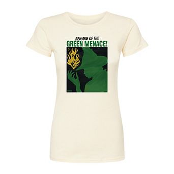 Juniors' Wicked For Good Beware Of The Green Menace! Fitted Tee
