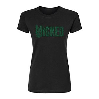 Juniors' Wicked For Good Logo Tree Branch Fitted Tee