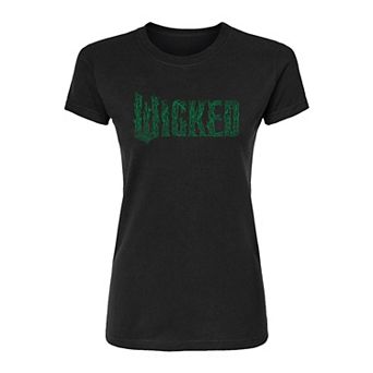 Juniors' Wicked For Good Logo Tree Branch Fitted Tee