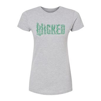 Juniors' Wicked For Good Logo Tree Branch Fitted Tee