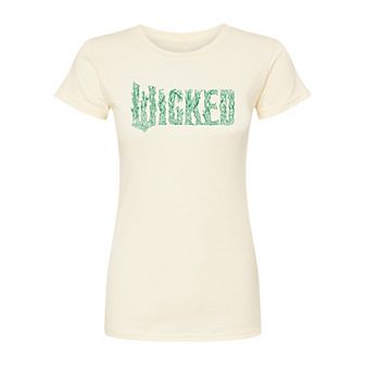 Juniors' Wicked For Good Logo Tree Branch Fitted Tee