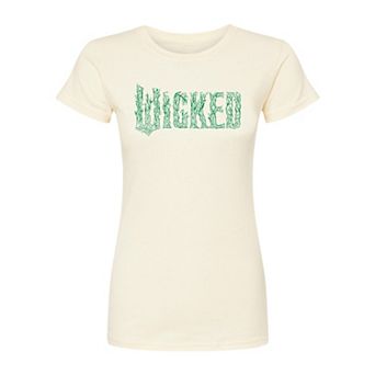 Juniors' Wicked For Good Logo Tree Branch Fitted Tee