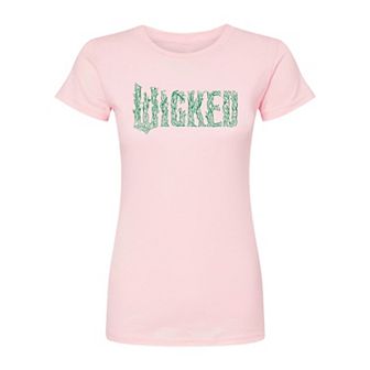 Juniors' Wicked For Good Logo Tree Branch Fitted Tee