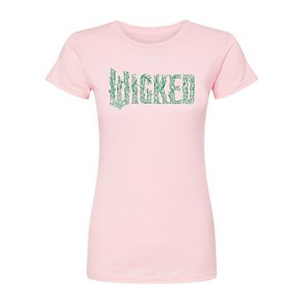 Juniors' Wicked For Good Logo Tree Branch Fitted Tee