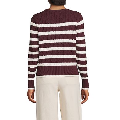 Women's Lands' End Drifter Modern Cable Crew Sweater