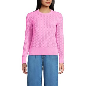 Women's Lands' End Drifter Modern Cable Crew Sweater