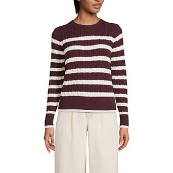Women's Lands' End Drifter Modern Cable Crew Sweater