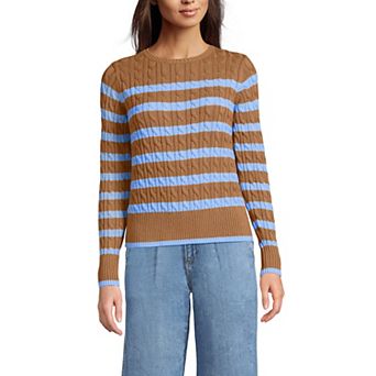 Women's Lands' End Drifter Modern Cable Crew Sweater