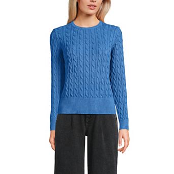 Women's Lands' End Drifter Modern Cable Crew Sweater