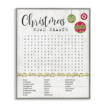 Stupell Home Decor Christmas Word Search Activity Wall Art