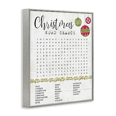Stupell Home Decor Christmas Word Search Activity Wall Art
